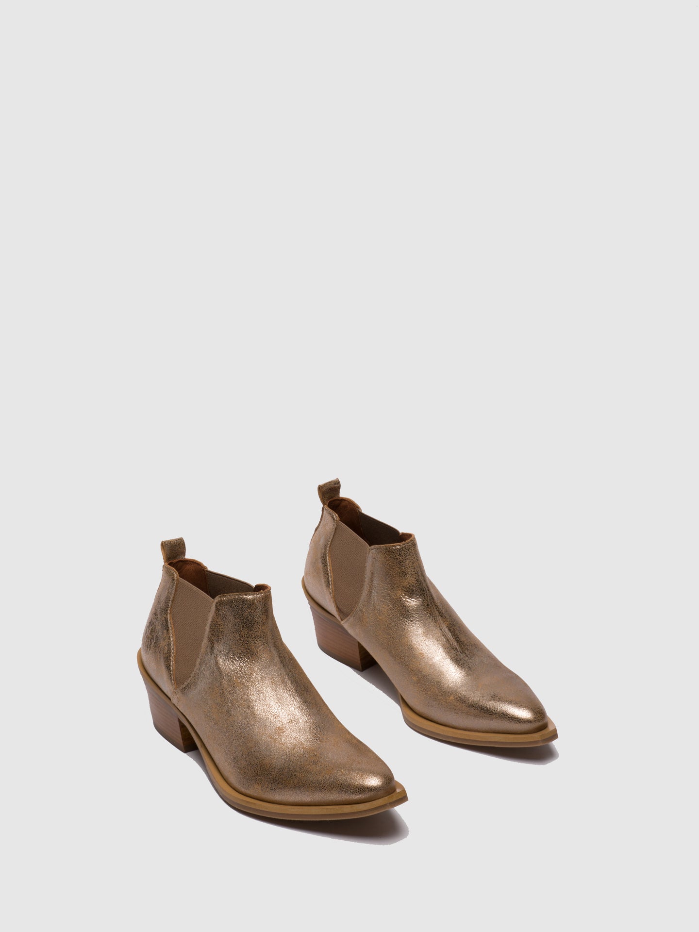 Fly London Botins Chelsea em Dourado